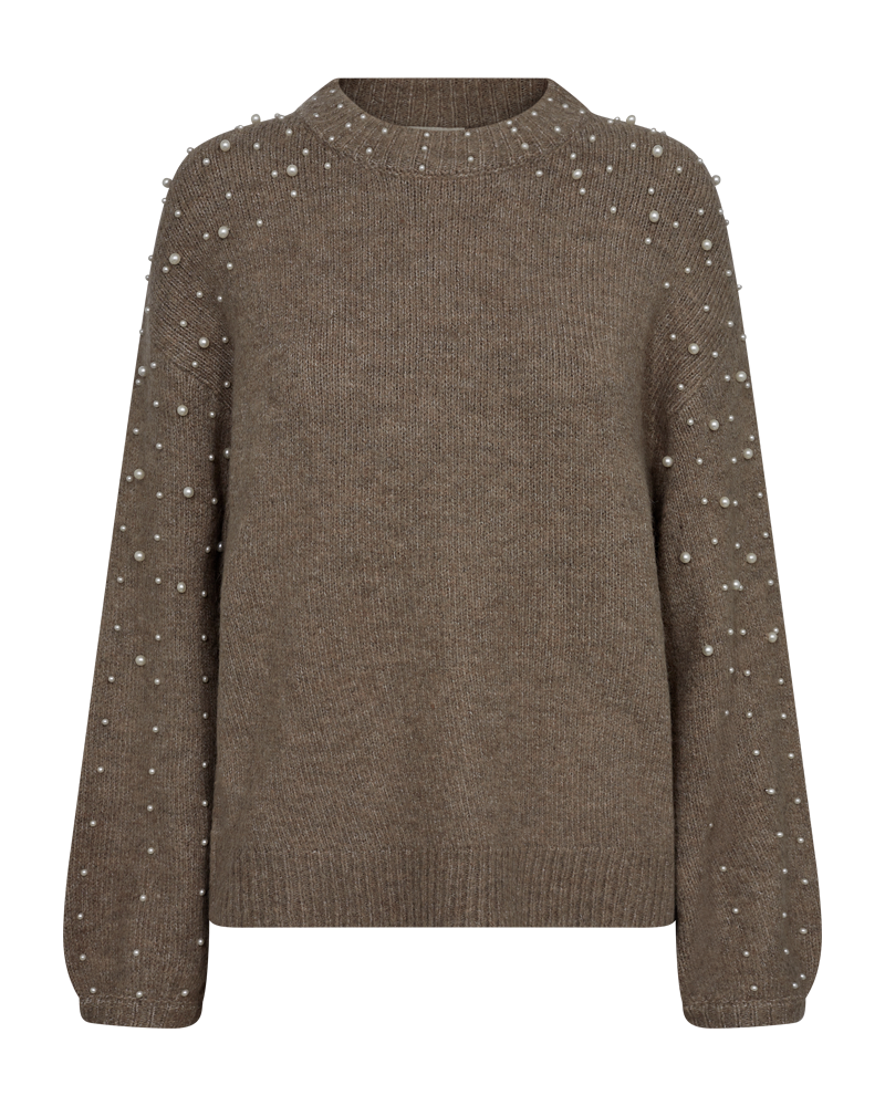 FQPEARL PULLOVER WITH PEARLS BROWN