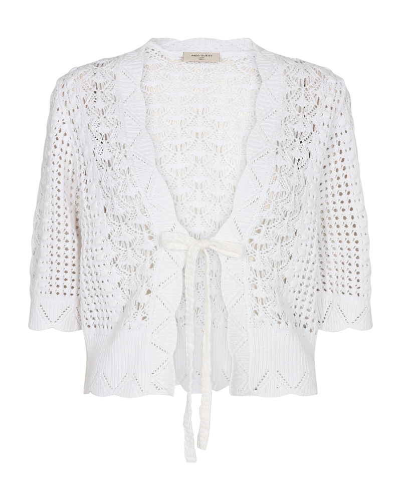 FQESSAY CARDIGAN WITH HOLE PATTERN WHITE