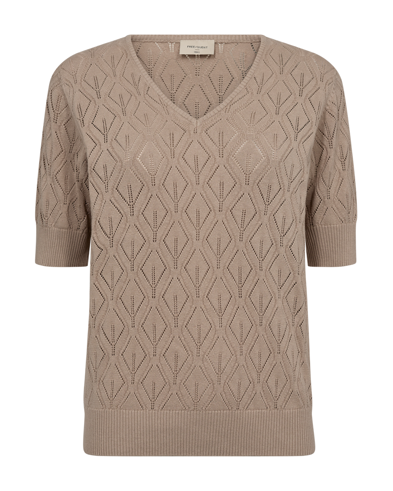 FQDODO - PULLOVER WITH HOLE PATTERN - BEIGE