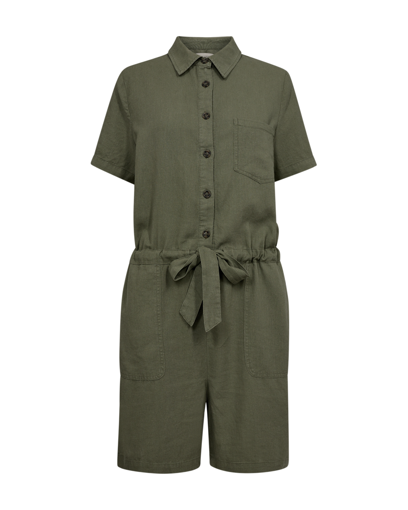 FQLAVA LINEN JUMPSUIT GREEN