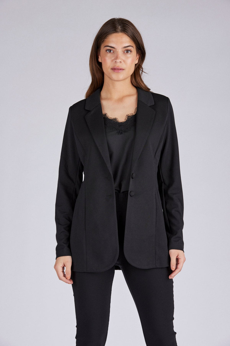 FQNANNI - Gebrachte lange blazer - zwart