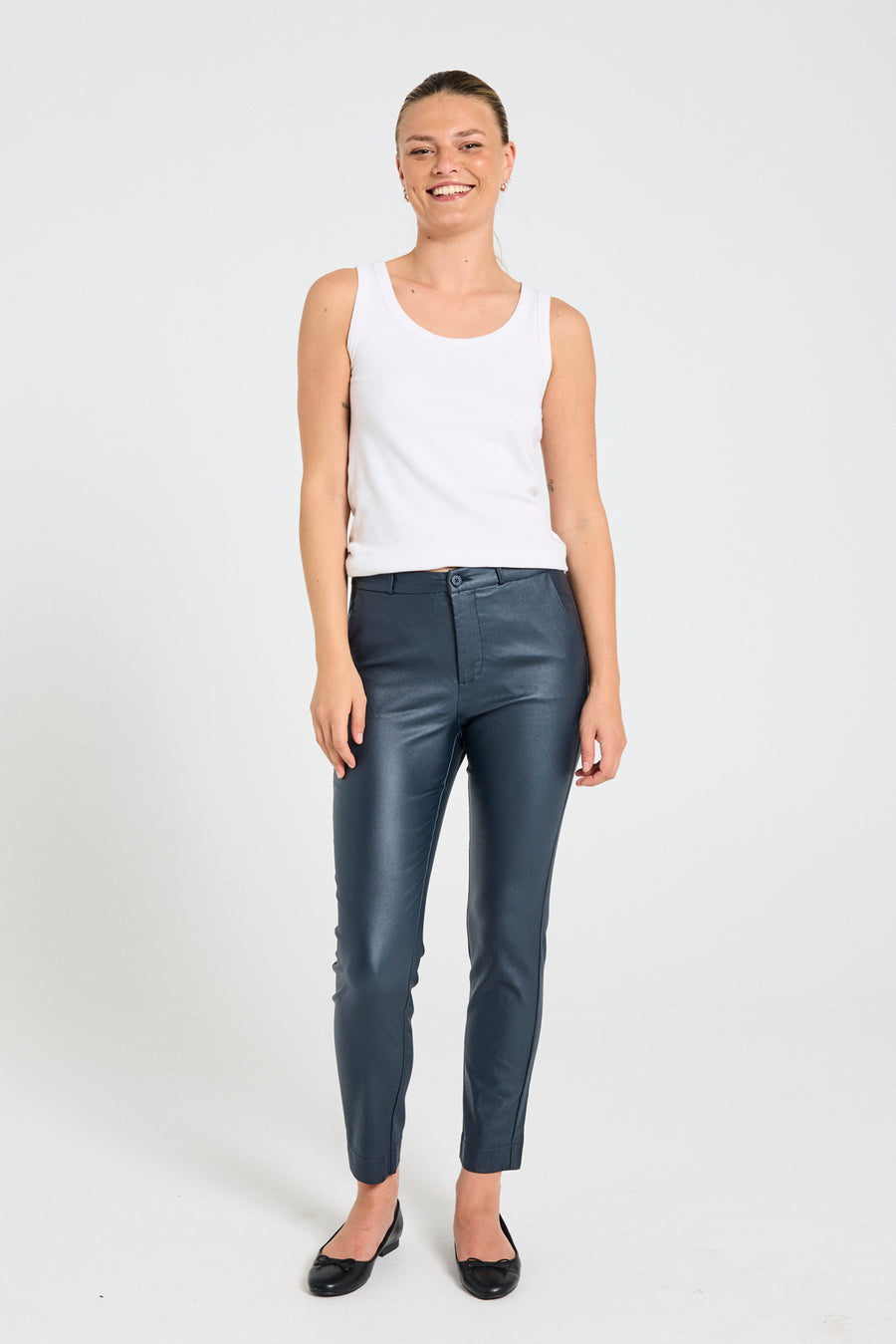 FQSOLVEJ - ANKLE COOPER PANTS - BLUE