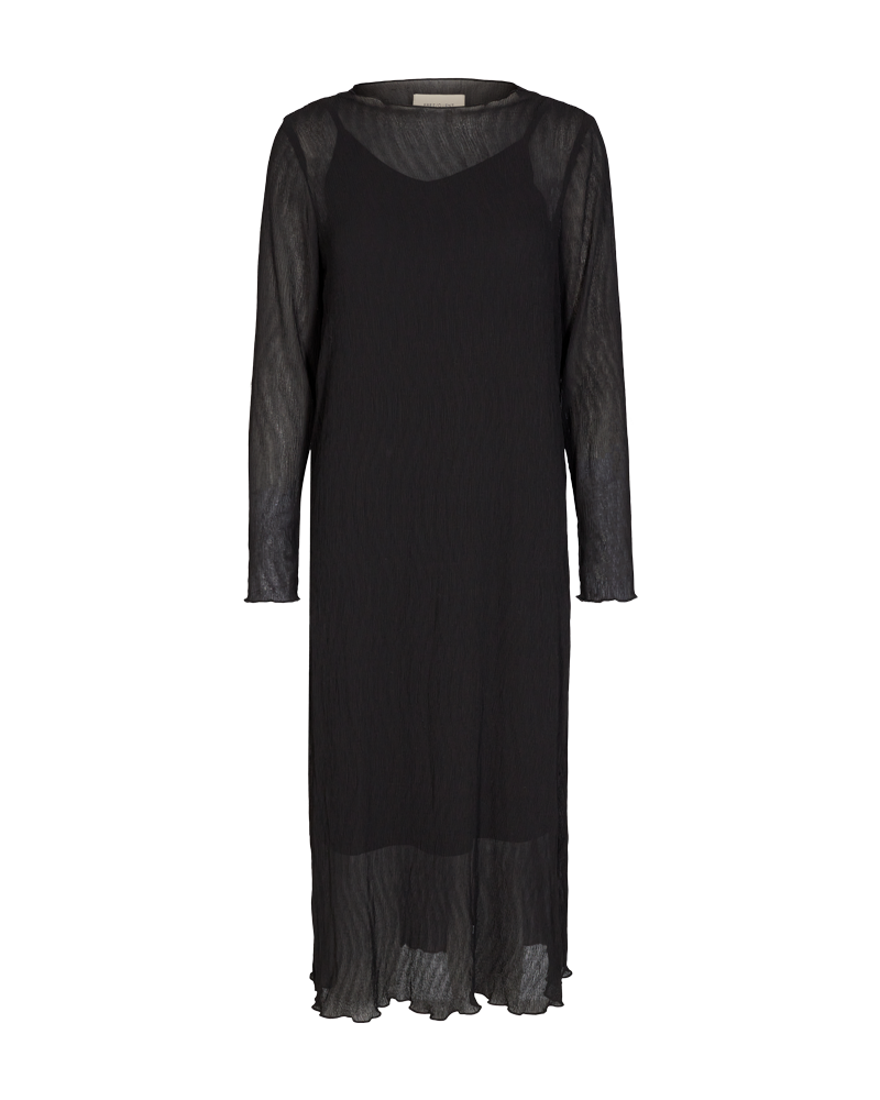 FQEDELYN - Dress with mesh details - BLACK