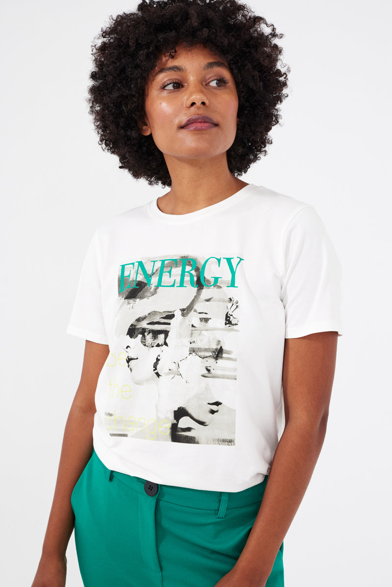 FQFENJAL - T-SHIRT WITH PRINT - GREEN