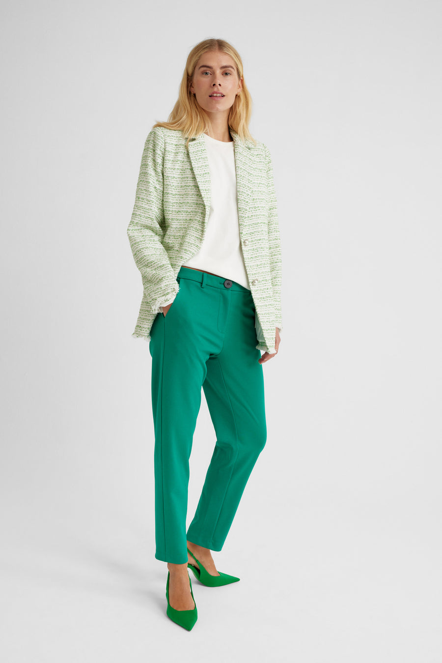 FQMOCA - JACKET WITH FRINGED EDGES - GREEN