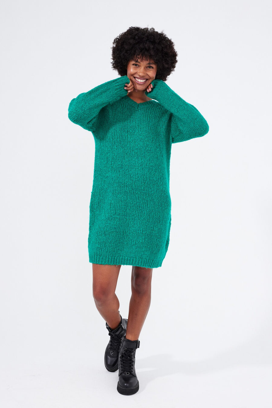 FQSELMA - KNITTED DRESS - GREEN