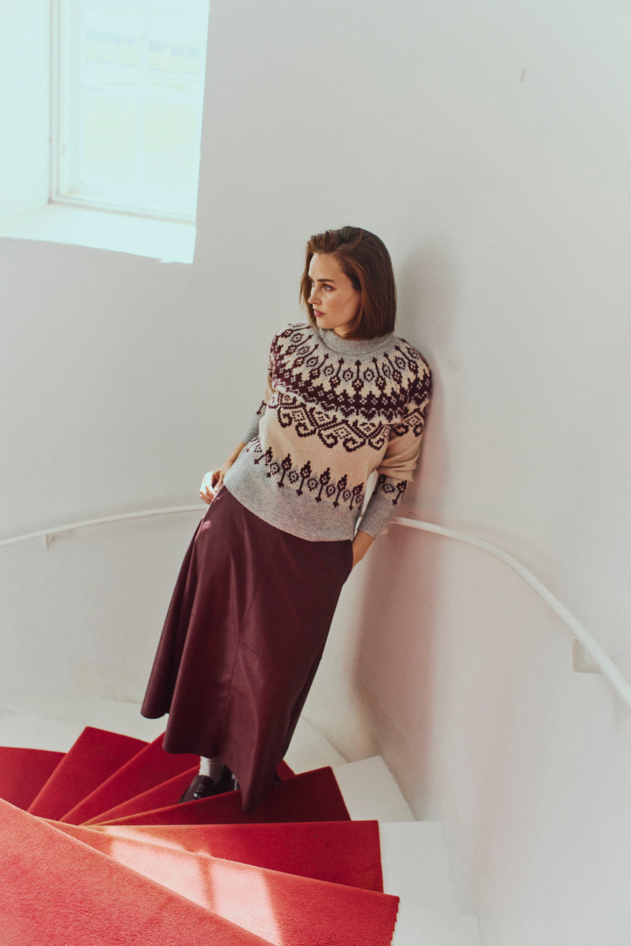Fqmerla - pullover - grijs en beige