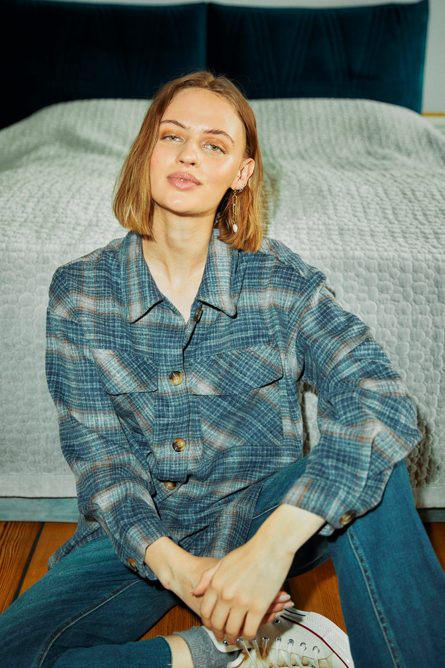 FQVINNE - SHIRT - GREY AND BLUE