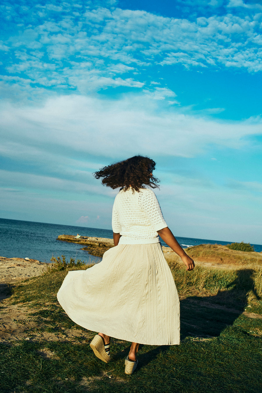 FQNELLO - PLEATED SKIRT - BEIGE