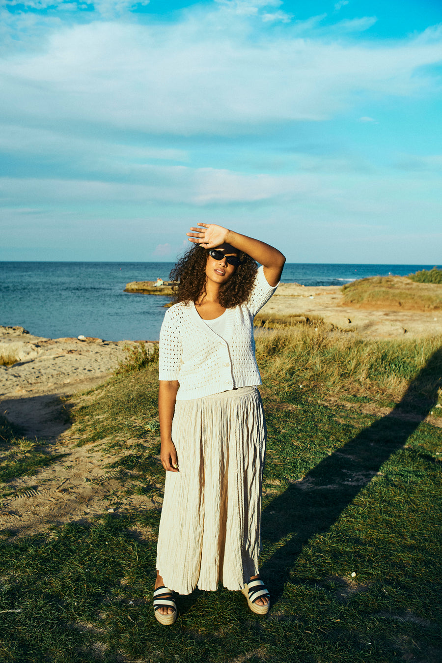 FQNELLO - PLEATED SKIRT - BEIGE