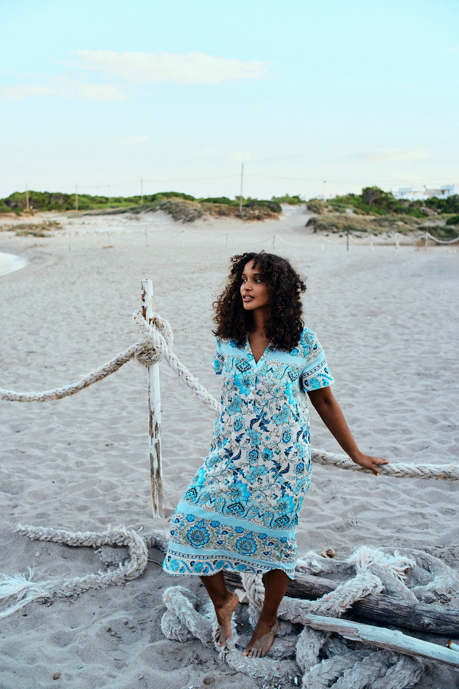 FQLISA - DRESS WITH PRINT - BLUE