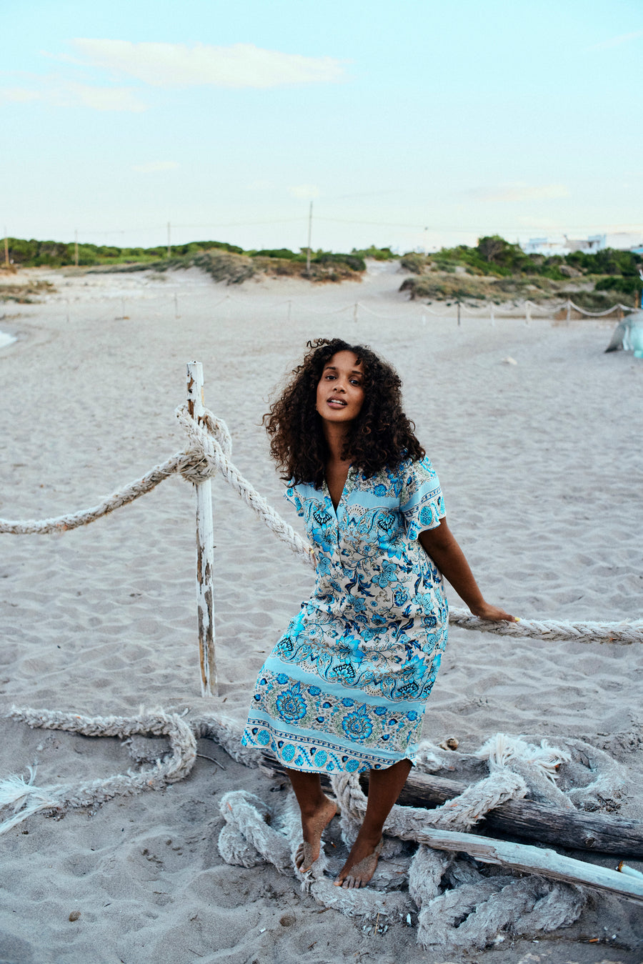 FQLISA - DRESS WITH PRINT - BLUE