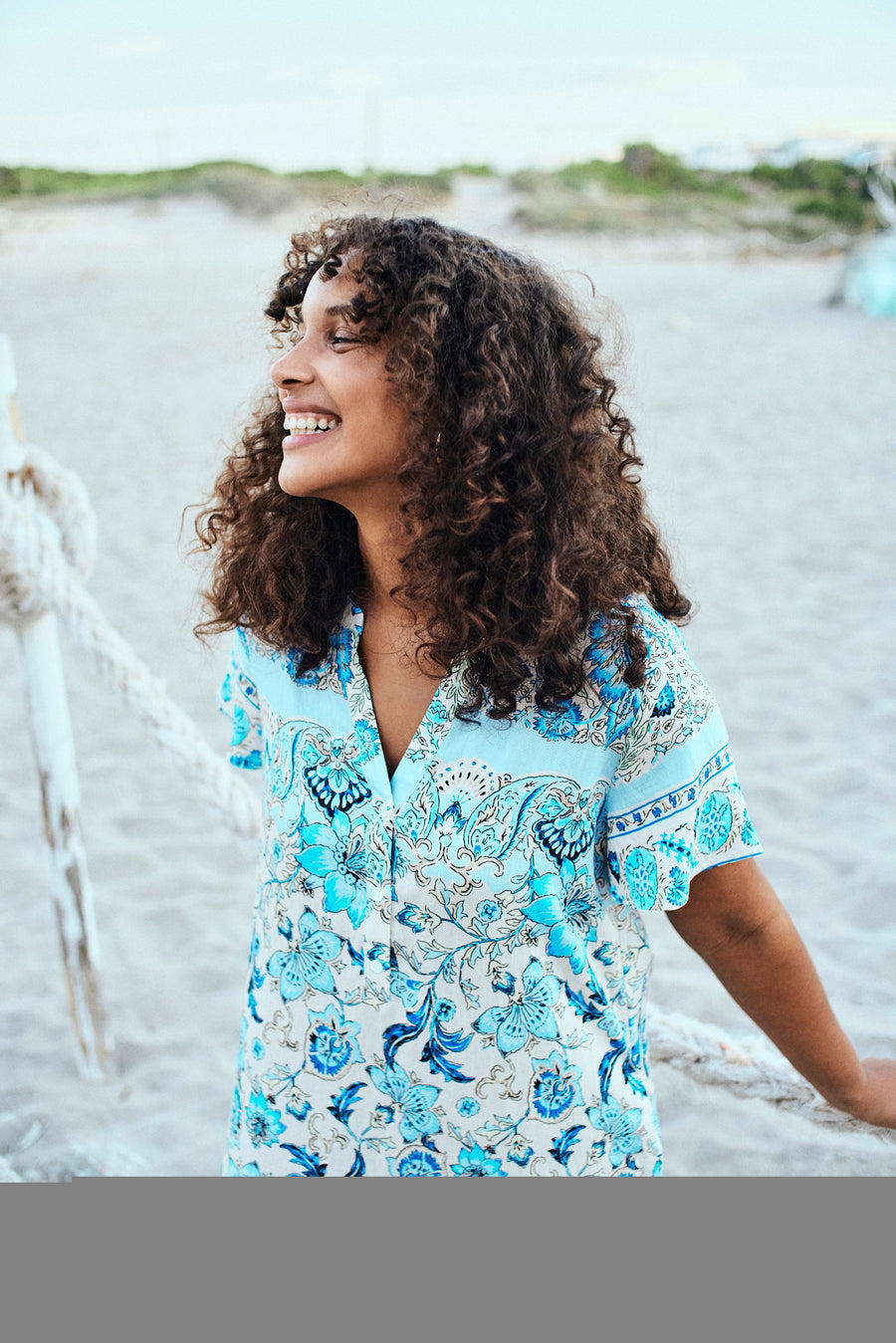 FQLISA - DRESS WITH PRINT - BLUE