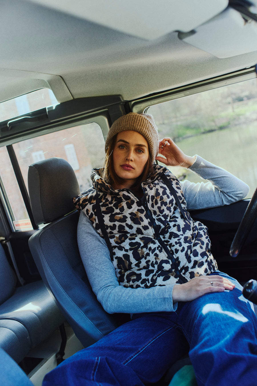 FQJoyco - Wadded Waistcoat - Leopard