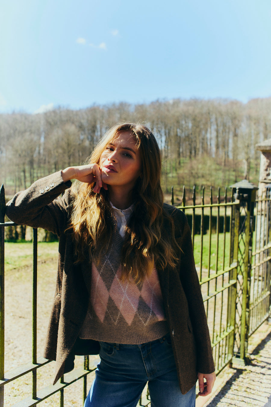 Fqargyle - Waistcoat - Rose en Brown