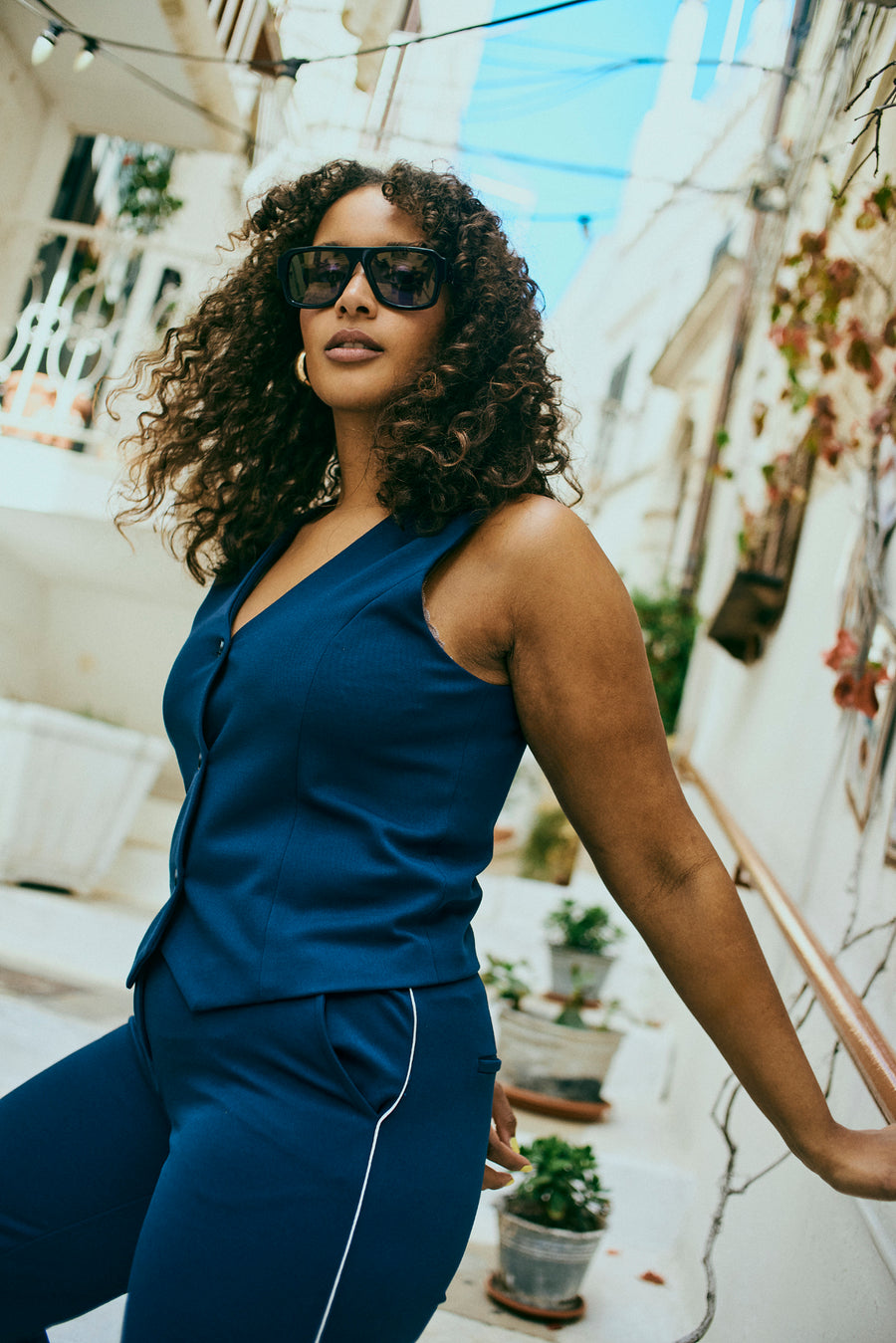 FQNANNI - WAISTCOAT - BLUE