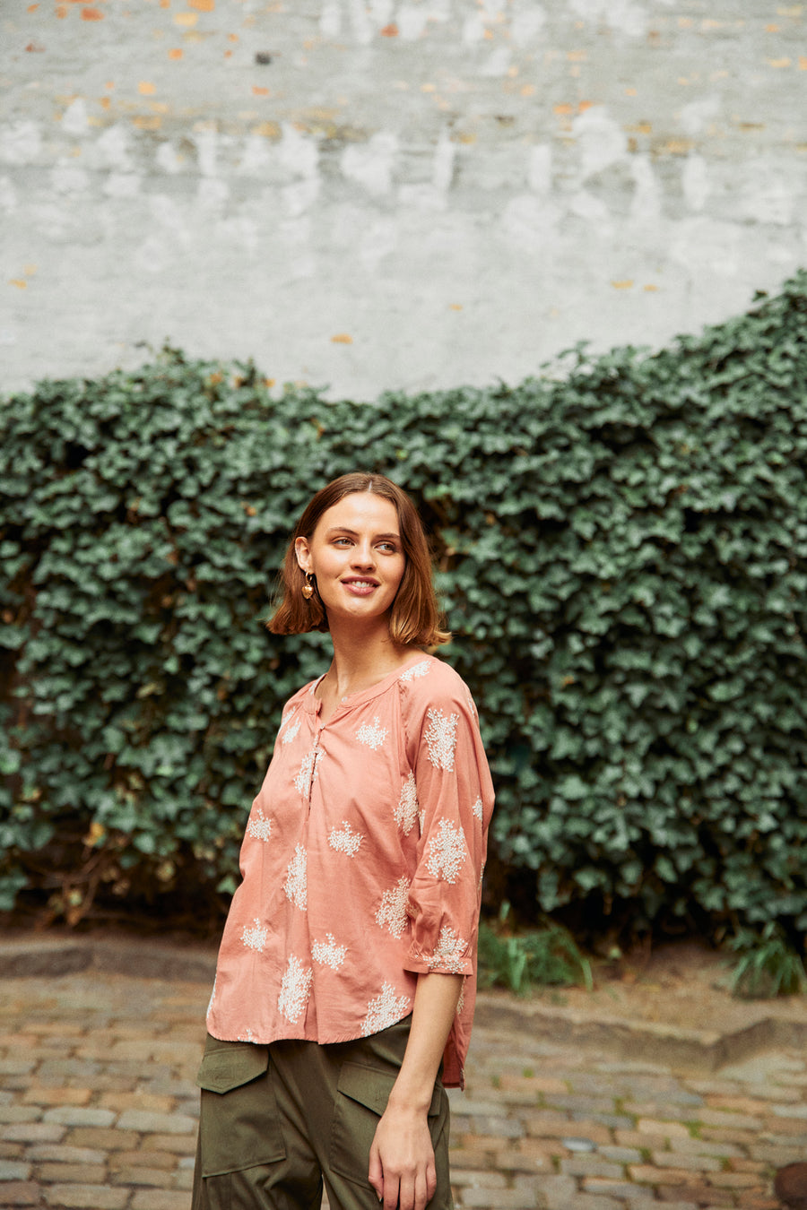 FQDARLA - BLOUSE - ROSE AND WHITE