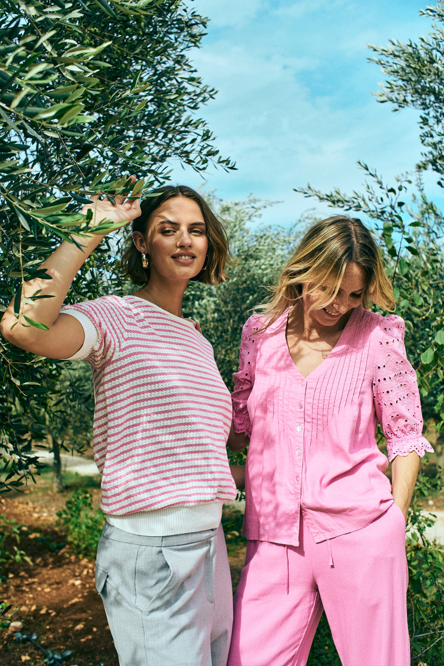 FQLALUNA - SHIRT WITH BRODERIE ANGLAISE - ROSE