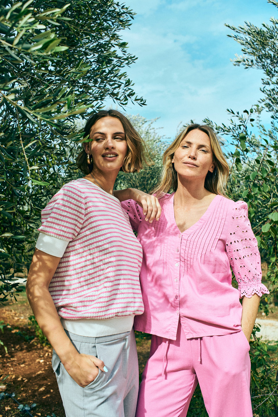 FQLALUNA - SHIRT WITH BRODERIE ANGLAISE - ROSE