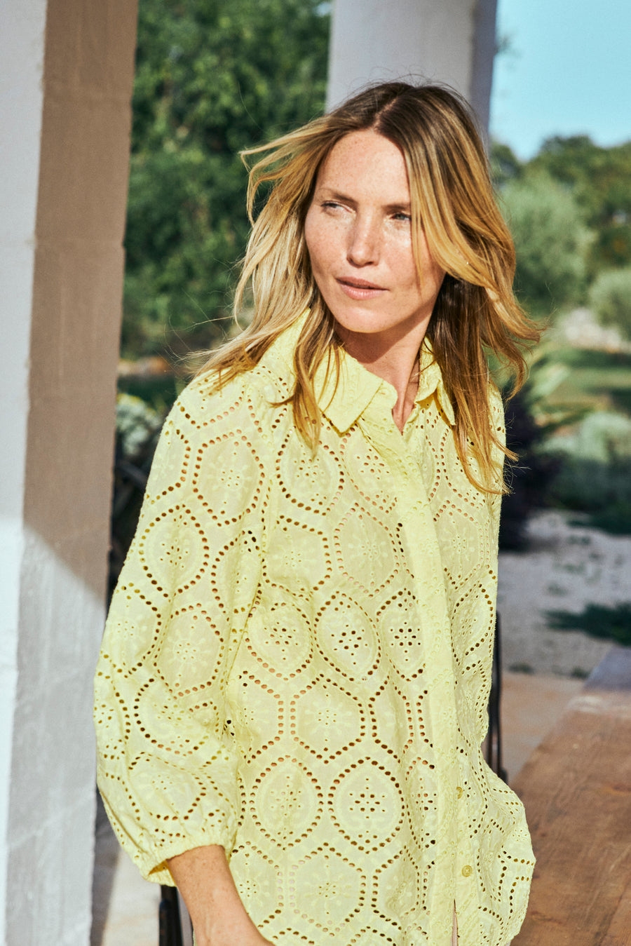 FQAGY - SHIRT WITH EMBROIDERY - YELLOW