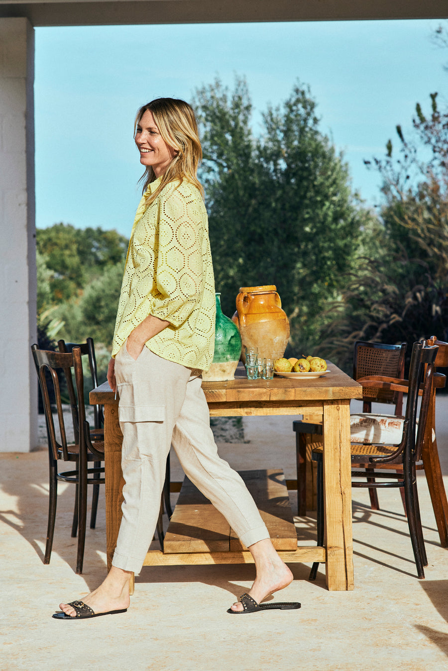 FQAGY - SHIRT WITH EMBROIDERY - YELLOW