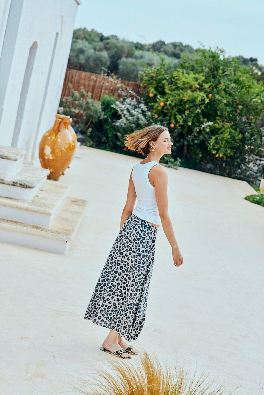 FQLAVISCO - MAXI SKIRT - BEIGE AND BLACK