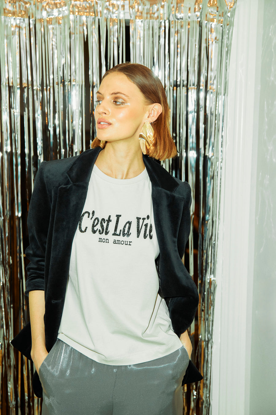 FQVELVET - BLAZER - BLACK