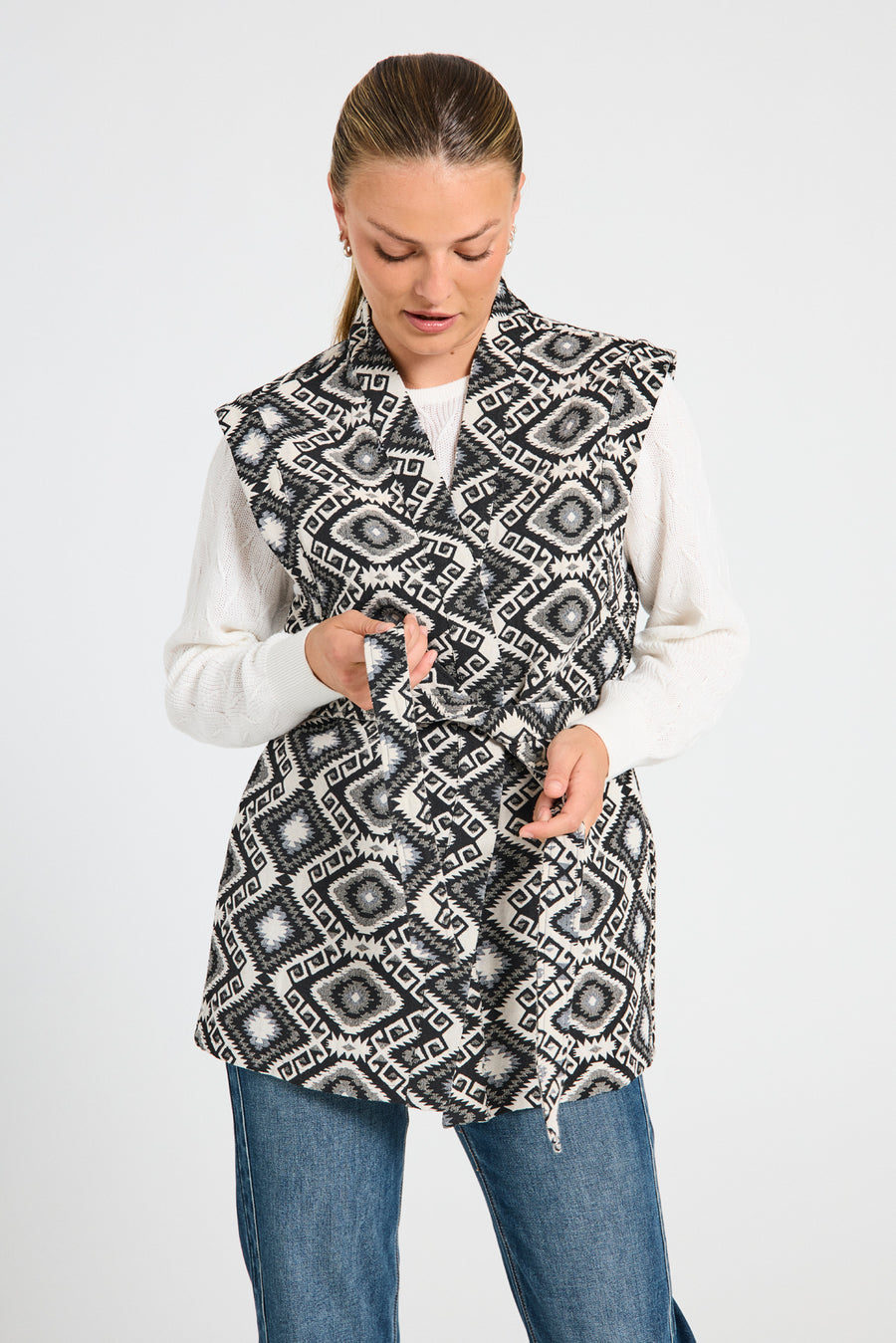 FQSILDA - WAISTCOAT - BEIGE