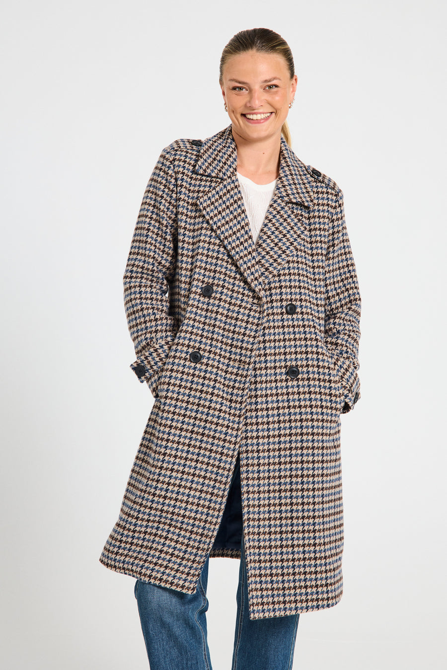 FQPEPPY - JACKET - BEIGE AND BLUE