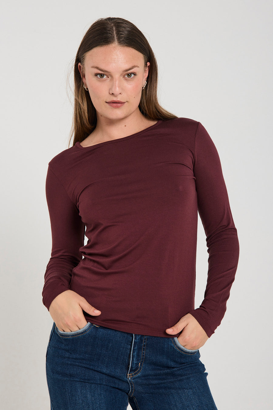 FQLIANA - T -shirt met lange mouwen - Bordeaux