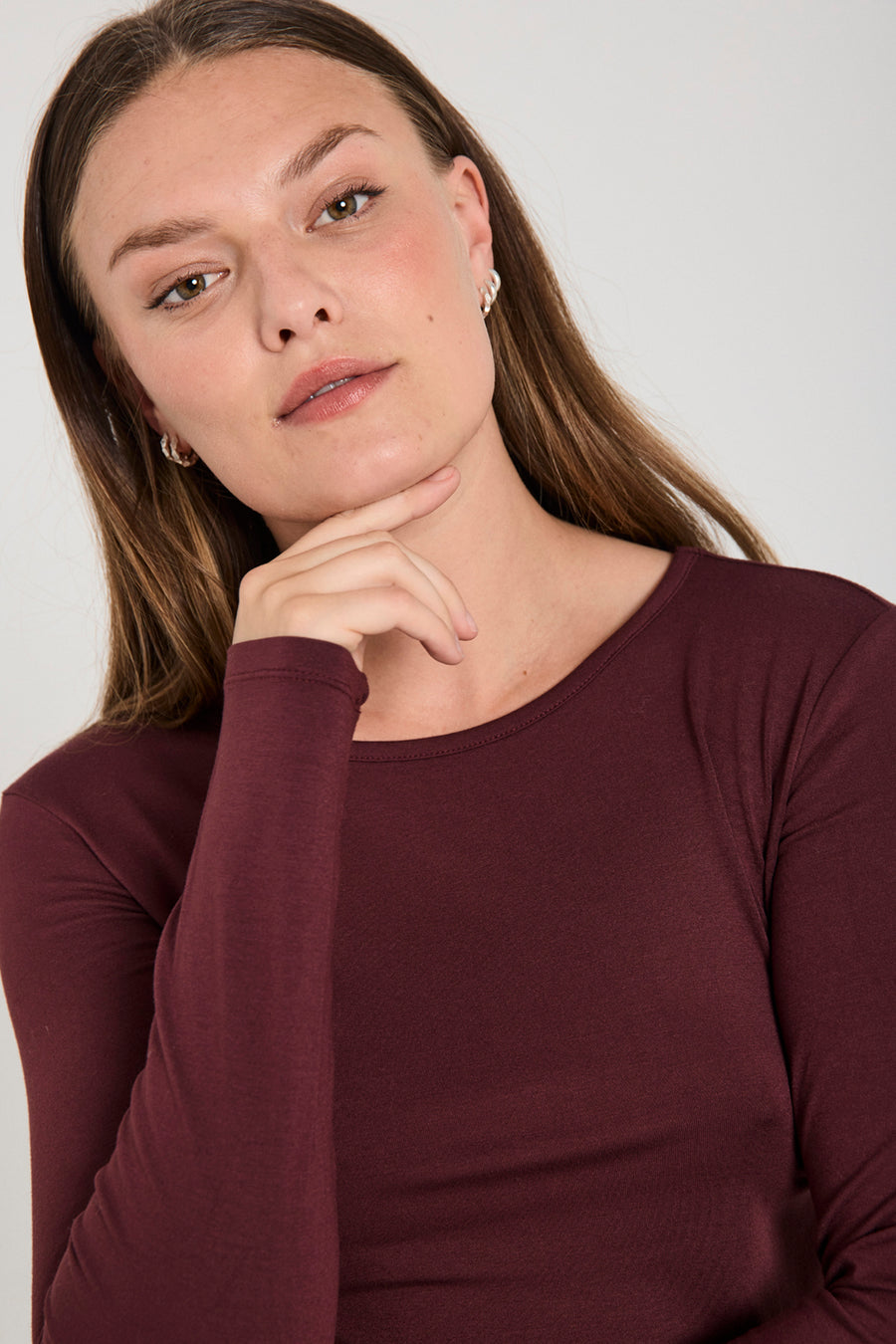 FQLIANA - T -shirt met lange mouwen - Bordeaux