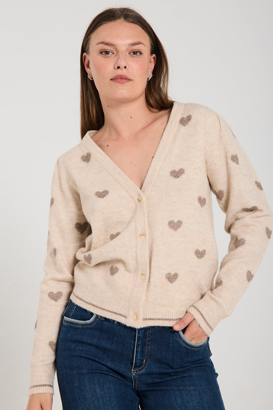 Fqfaith - vest - bruin en beige