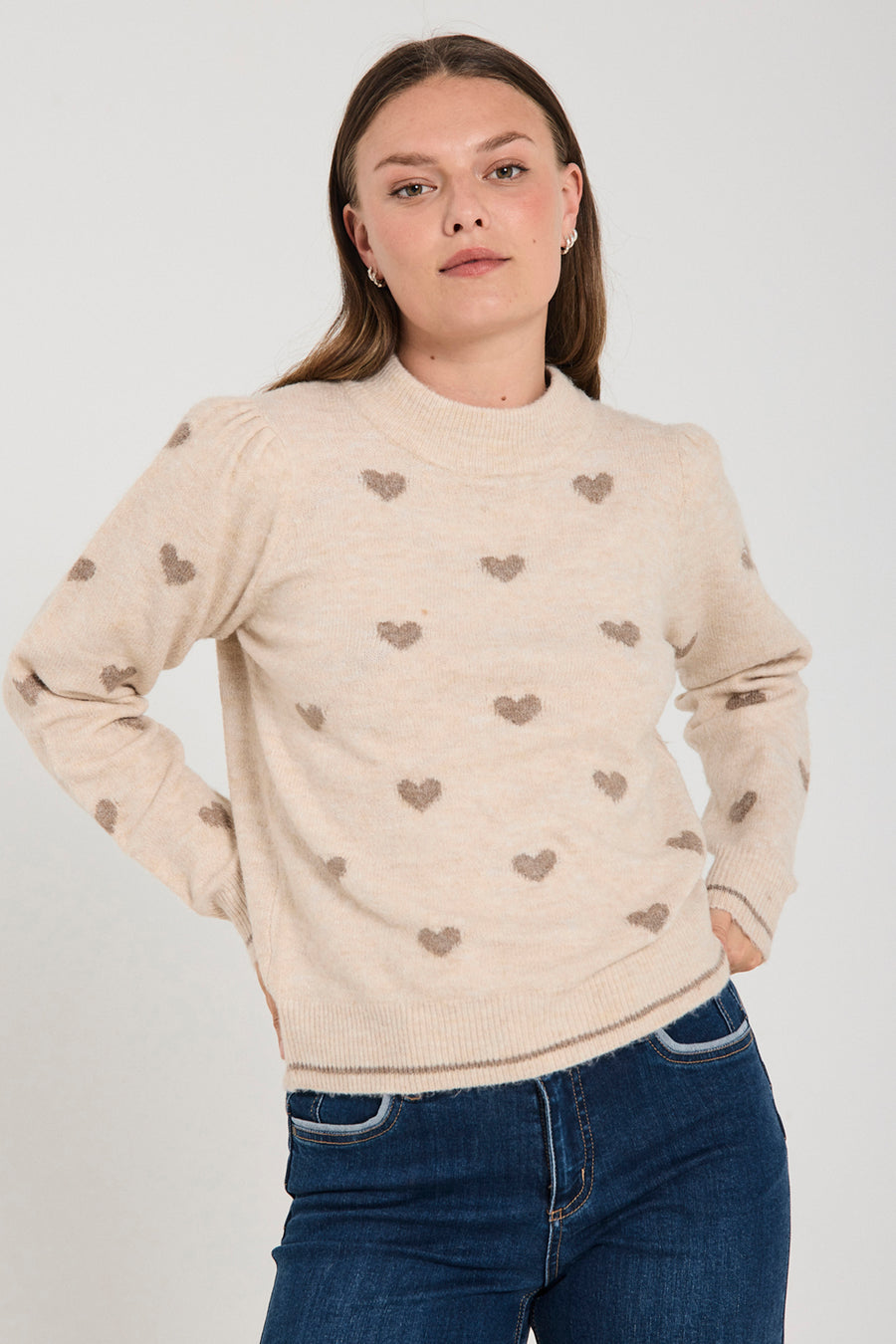 Fqfaith - pullover - bruin en beige