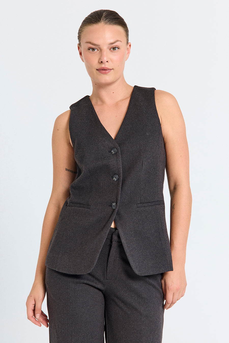 FQSILLEN - WAISTCOAT - BLACK AND GREY
