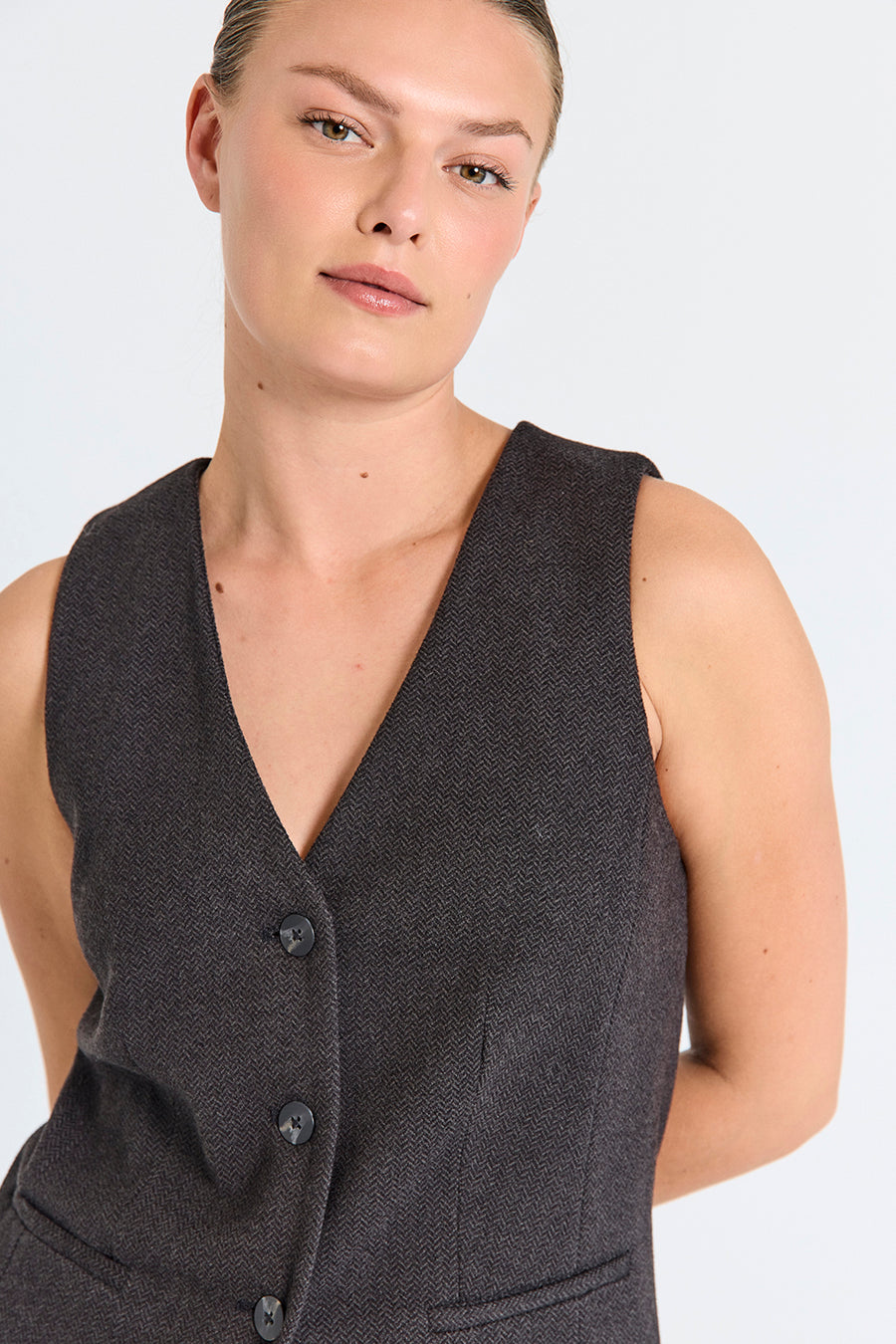 FQSILLEN - WAISTCOAT - BLACK AND GREY