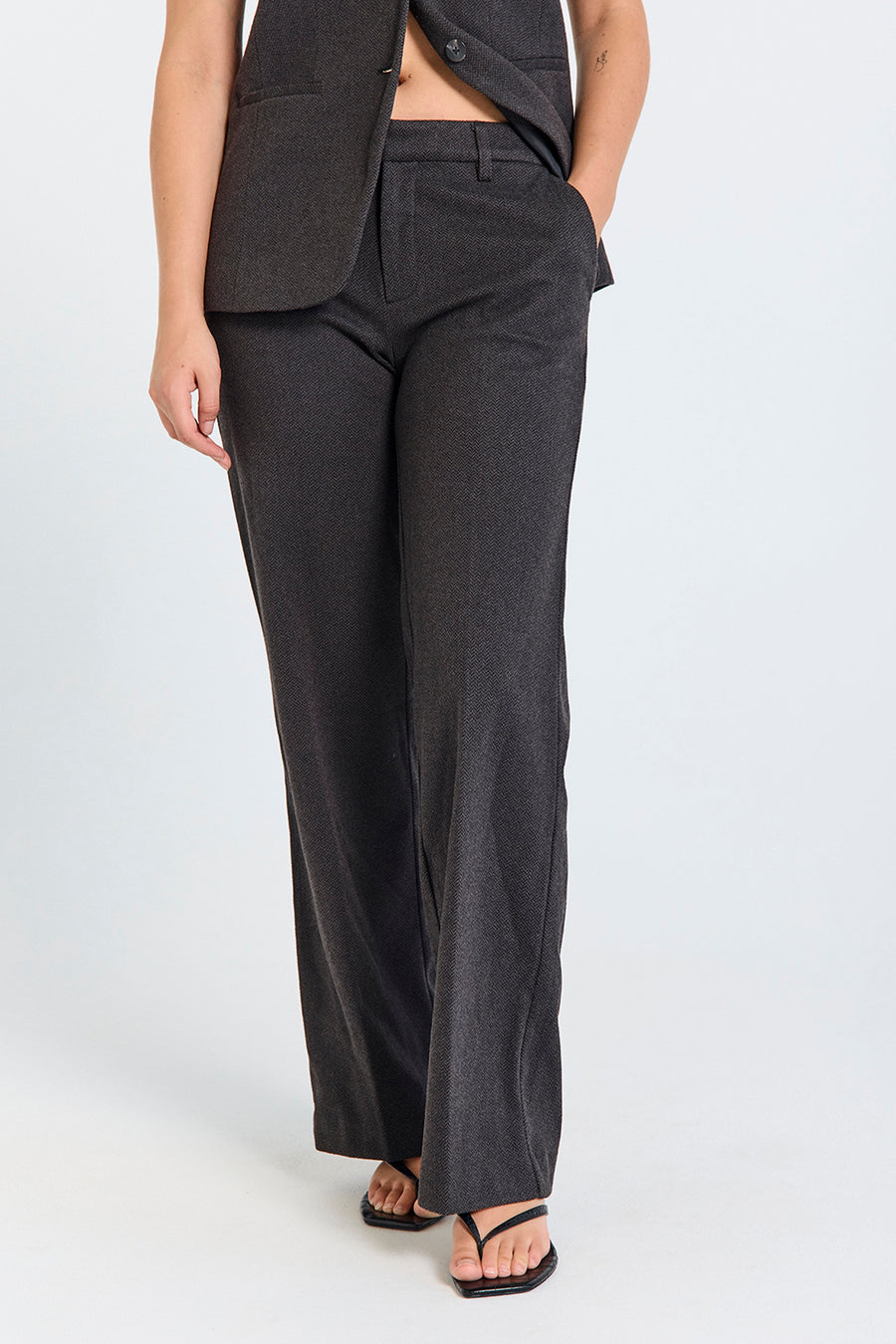 FQSILLEN - PANTS - BLACK AND GREY