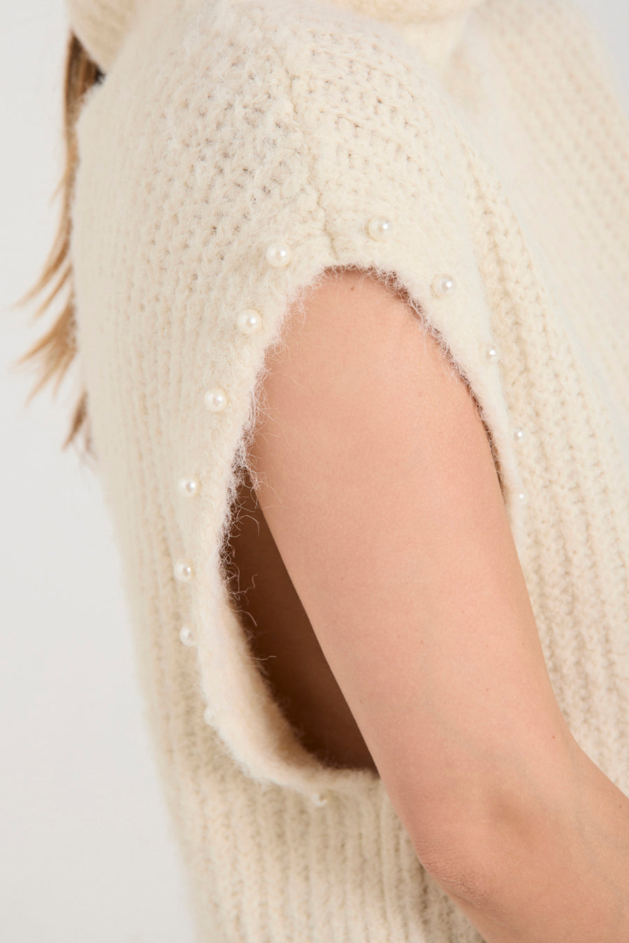 FqgrSlulu - high -nekke vest - beige