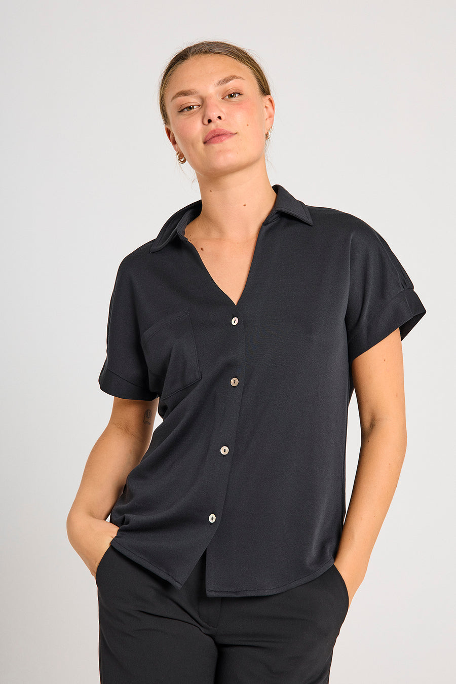 FQRUE - BLOUSE - BLACK