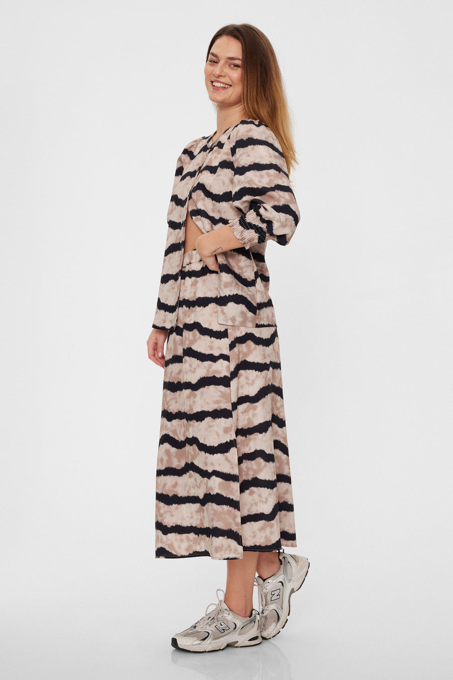 FQABY - SKIRT - BLACK AND BEIGE