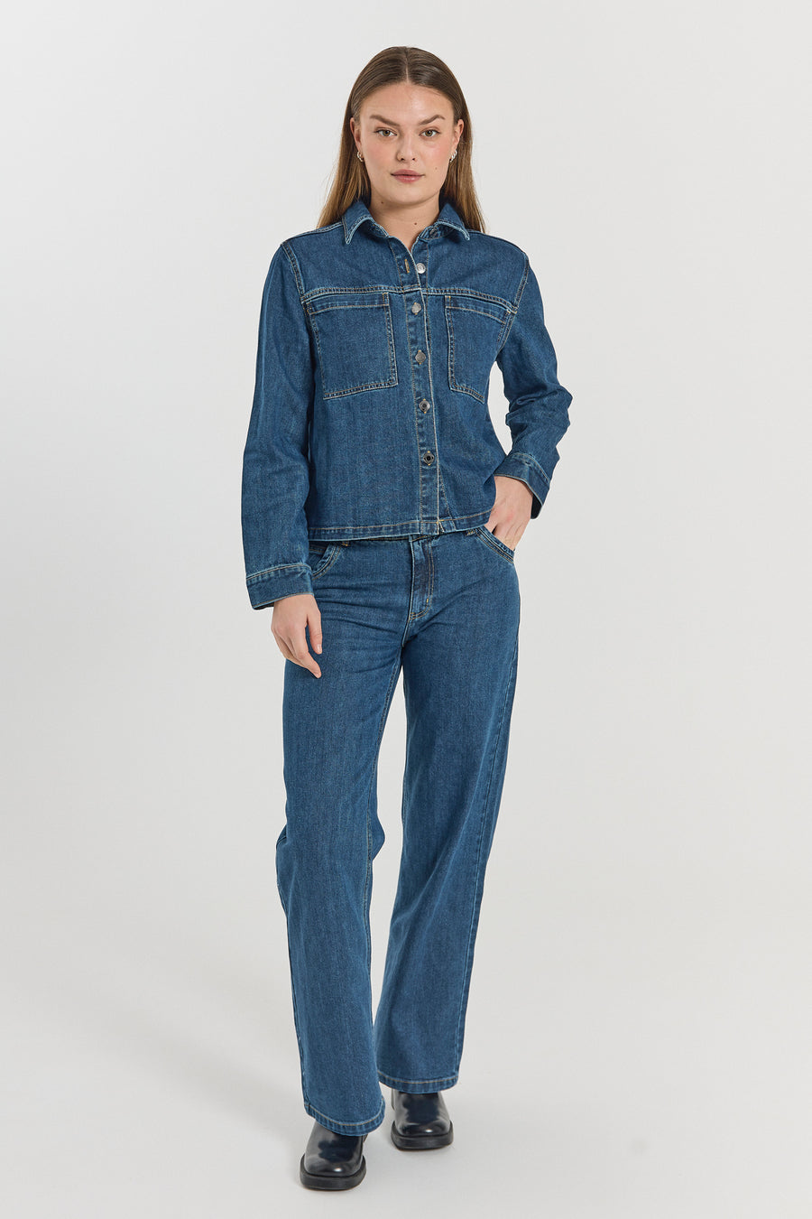FQRINNA - DENIMPANTS - BLUE