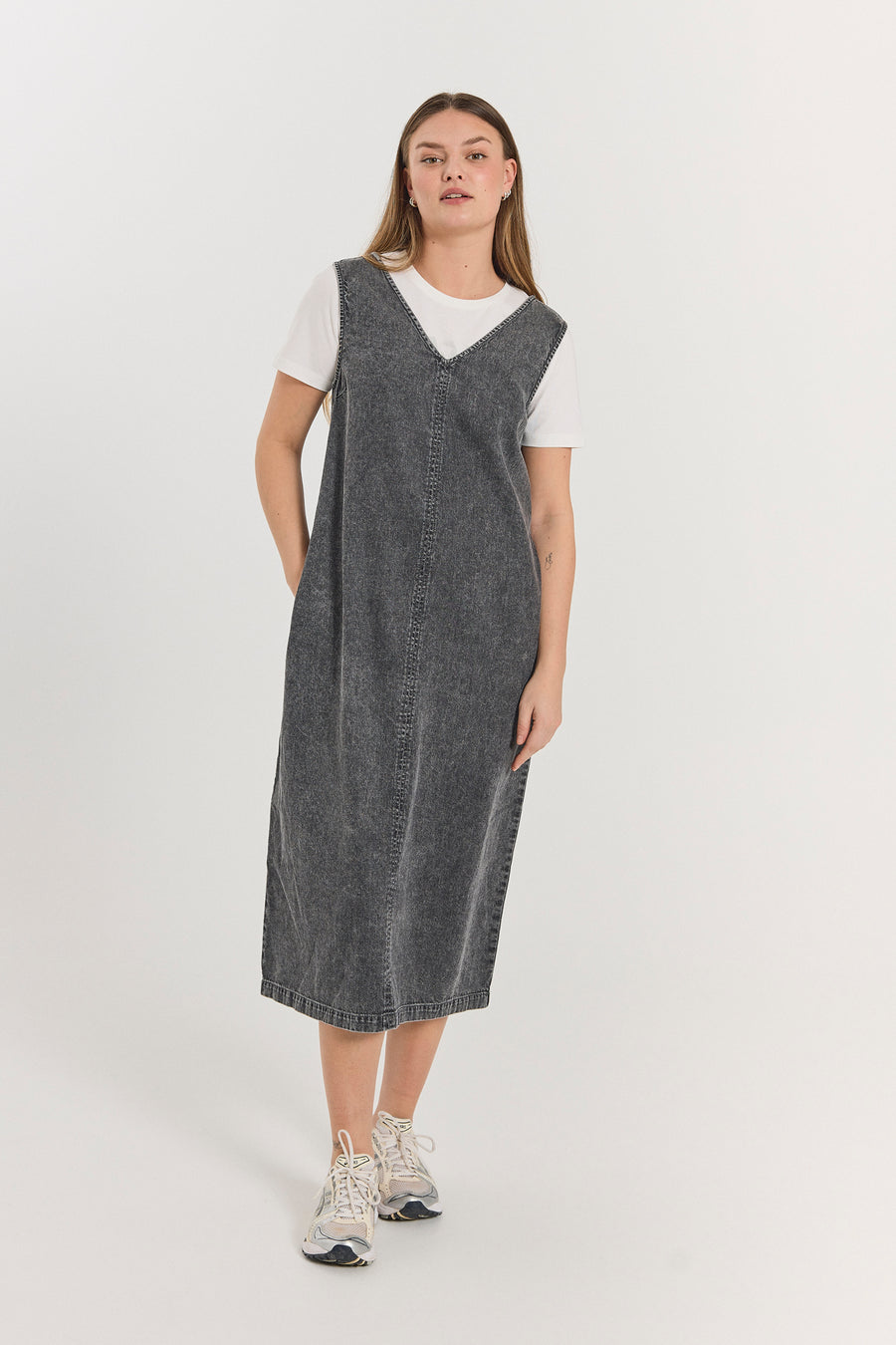 FQLISEA - DENIM DRESS - GREY