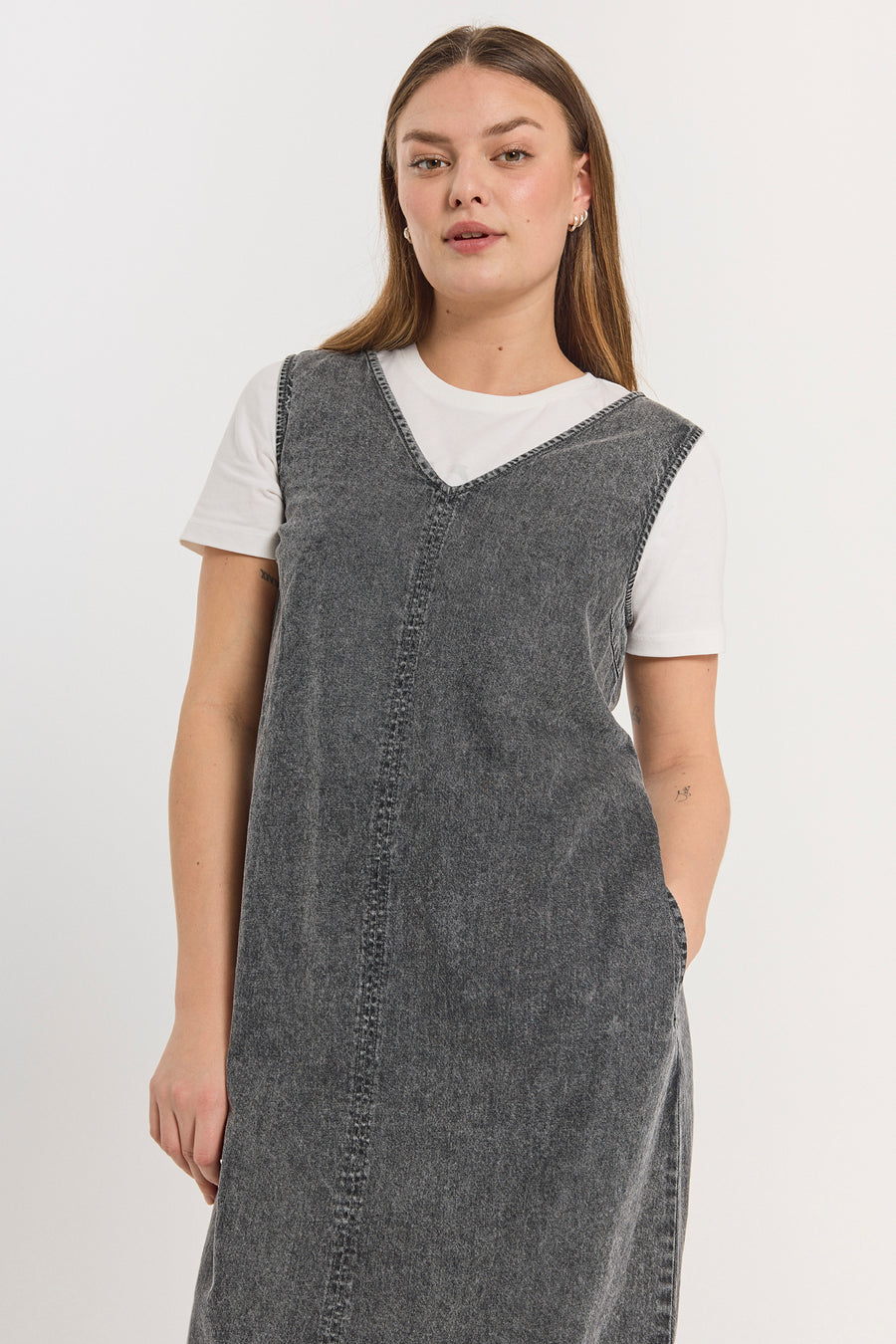 FQLISEA - DENIM DRESS - GREY