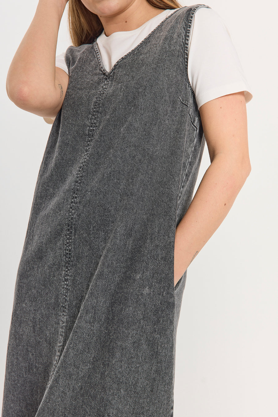FQLISEA - DENIM DRESS - GREY