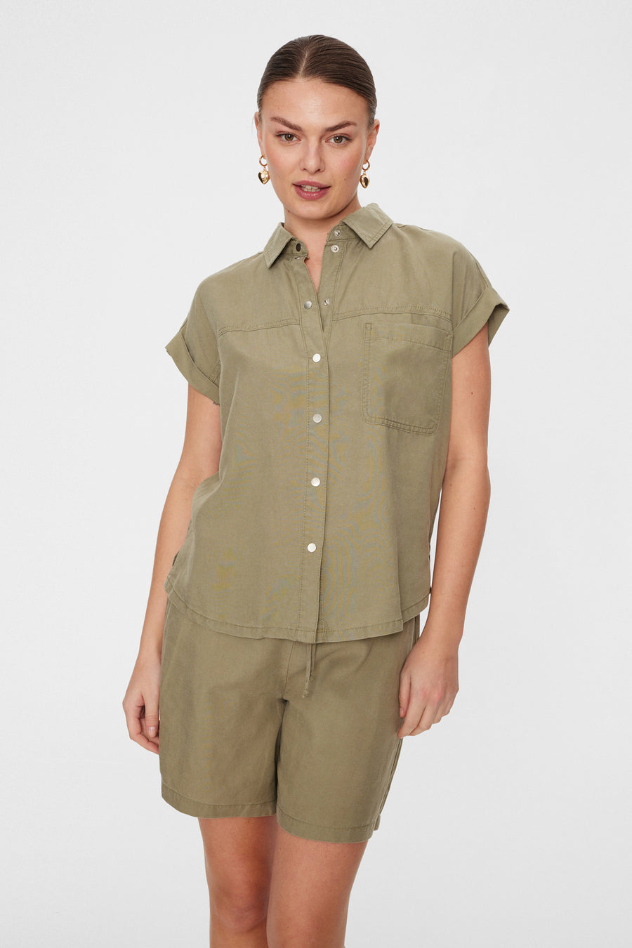 FQROSELY - SHIRT IN LINEN BLEND - GREEN