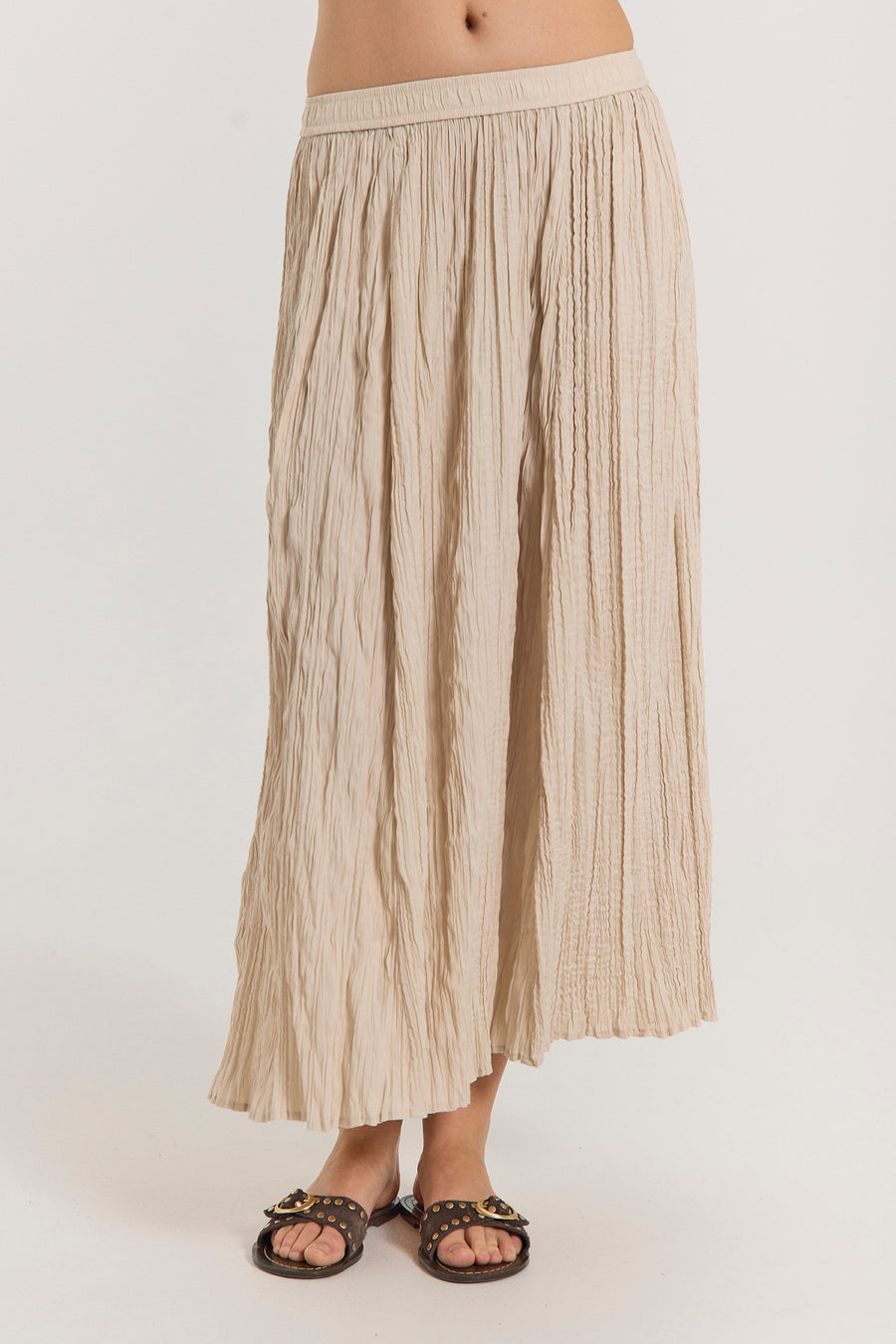 FQNELLO - PLEATED SKIRT - BEIGE
