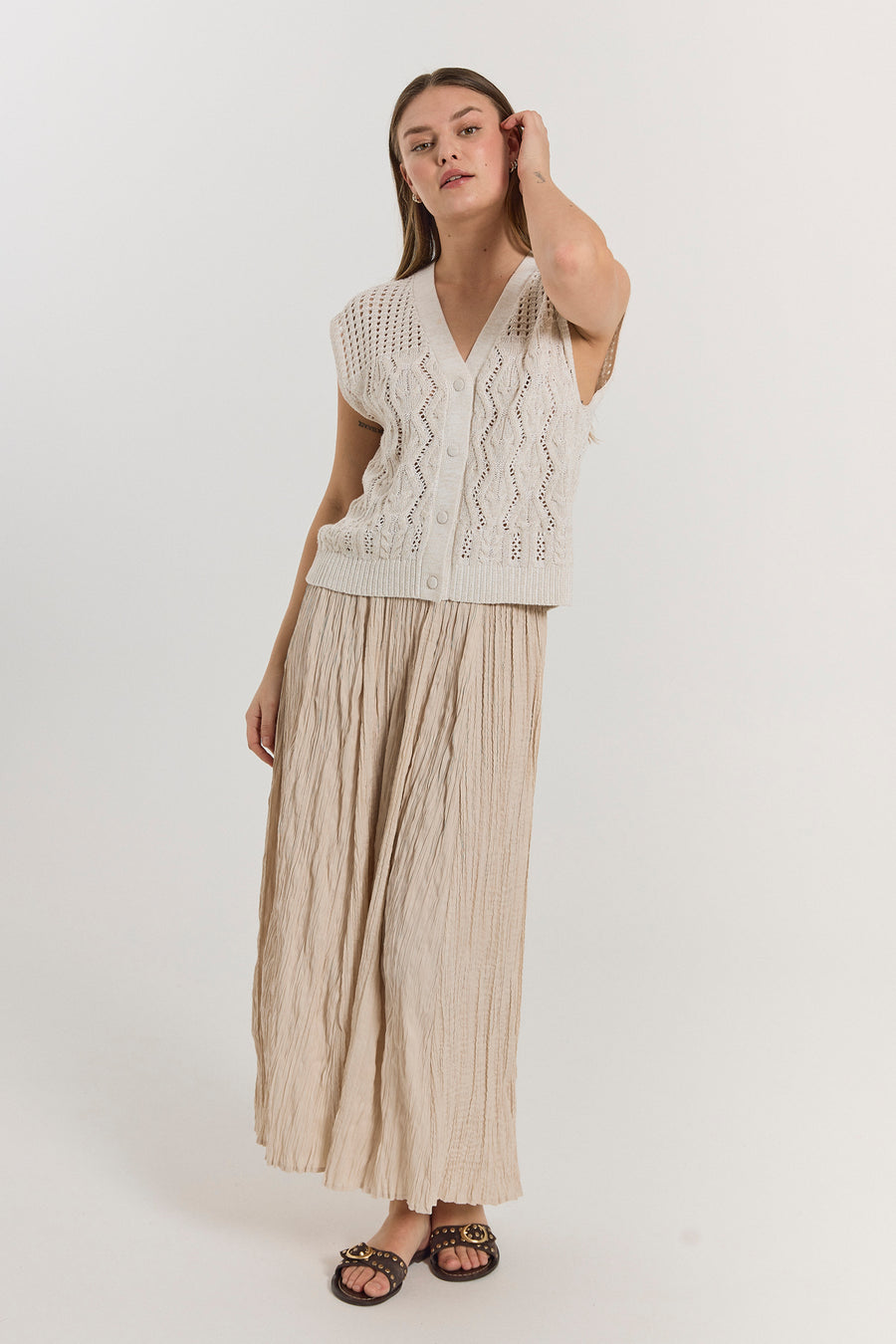 FQLIMBO - KNITTED WAISTCOAT - WHITE