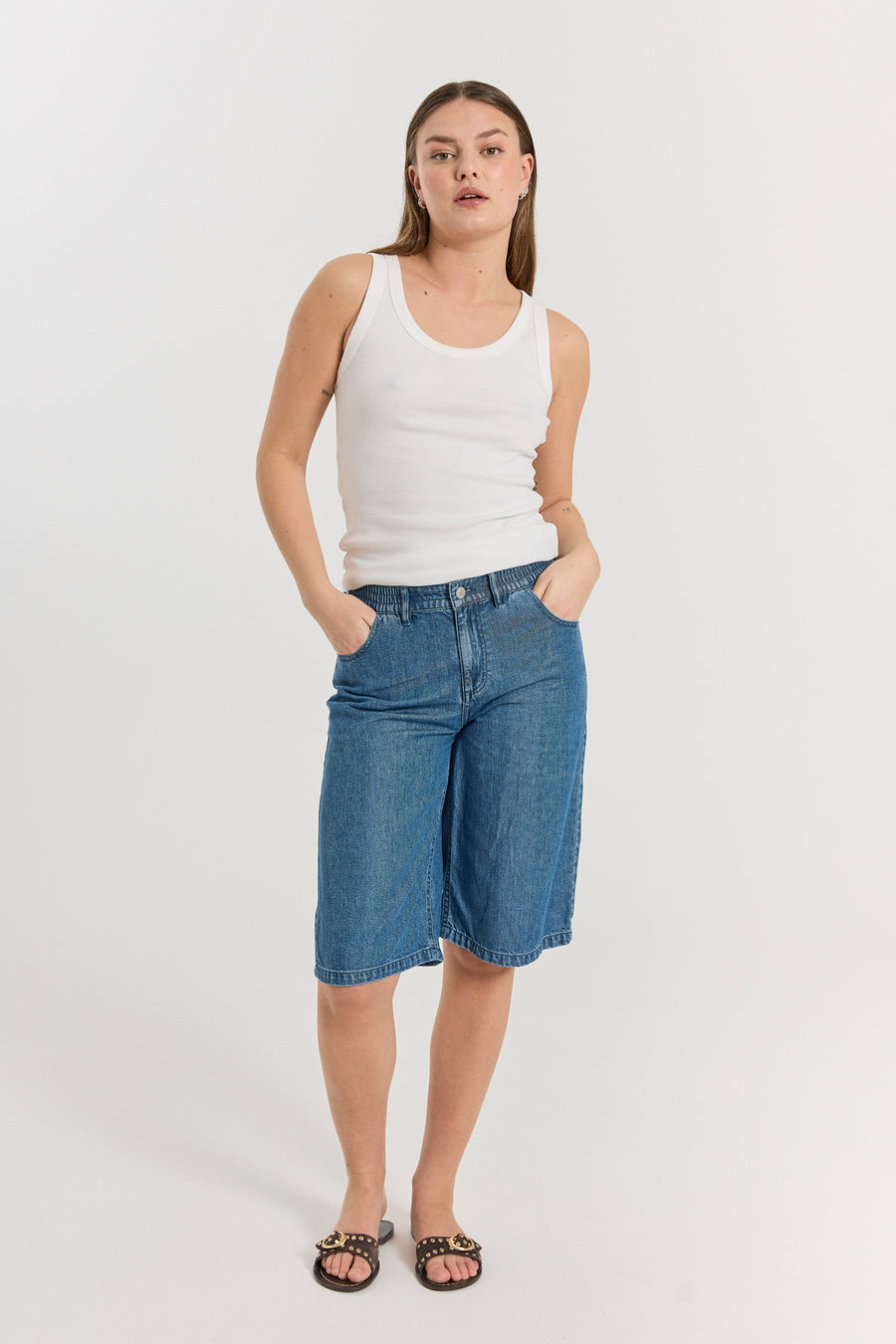 FQHI - TOP IN RIBKNIT - WHITE