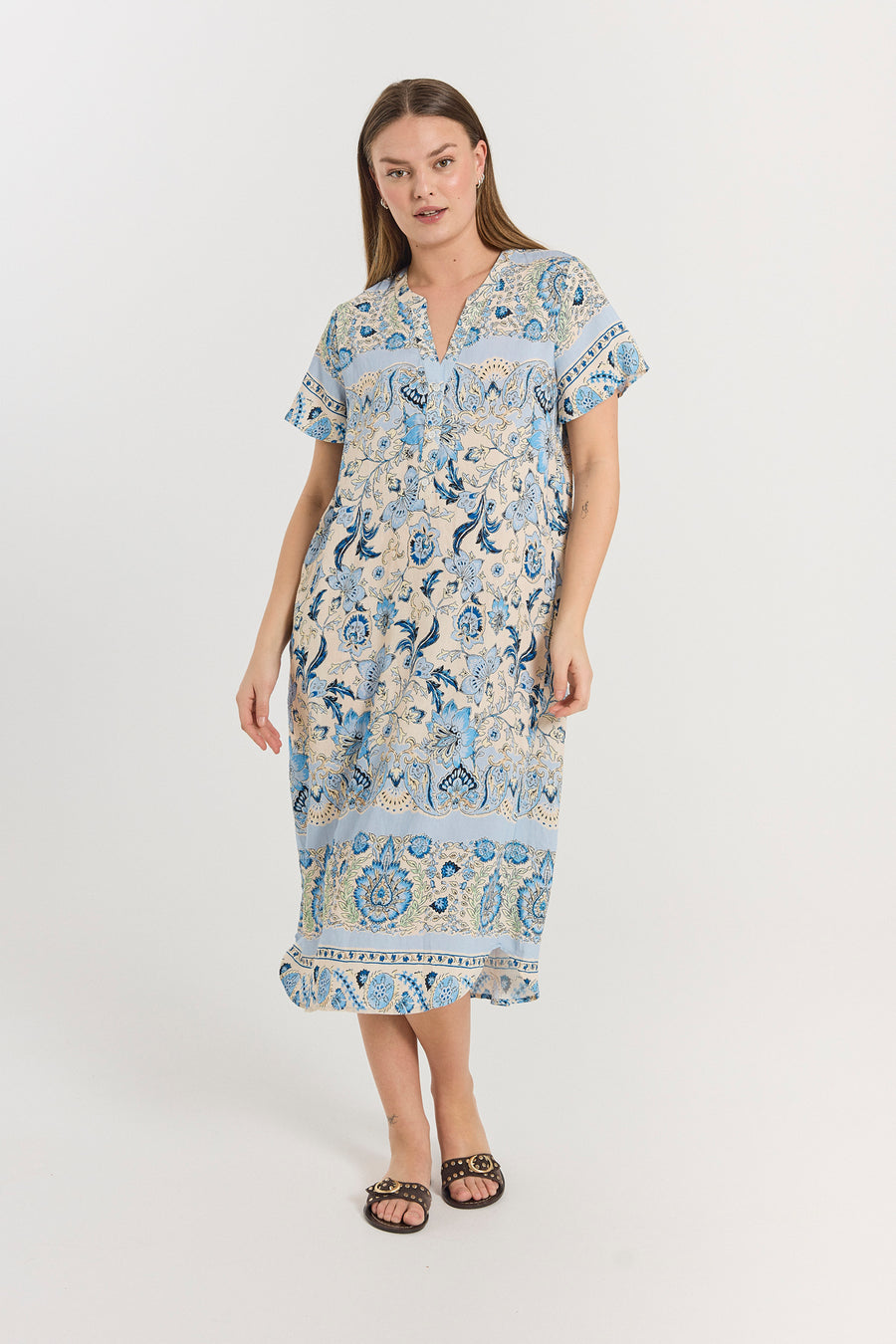 FQLISA - DRESS WITH PRINT - BLUE