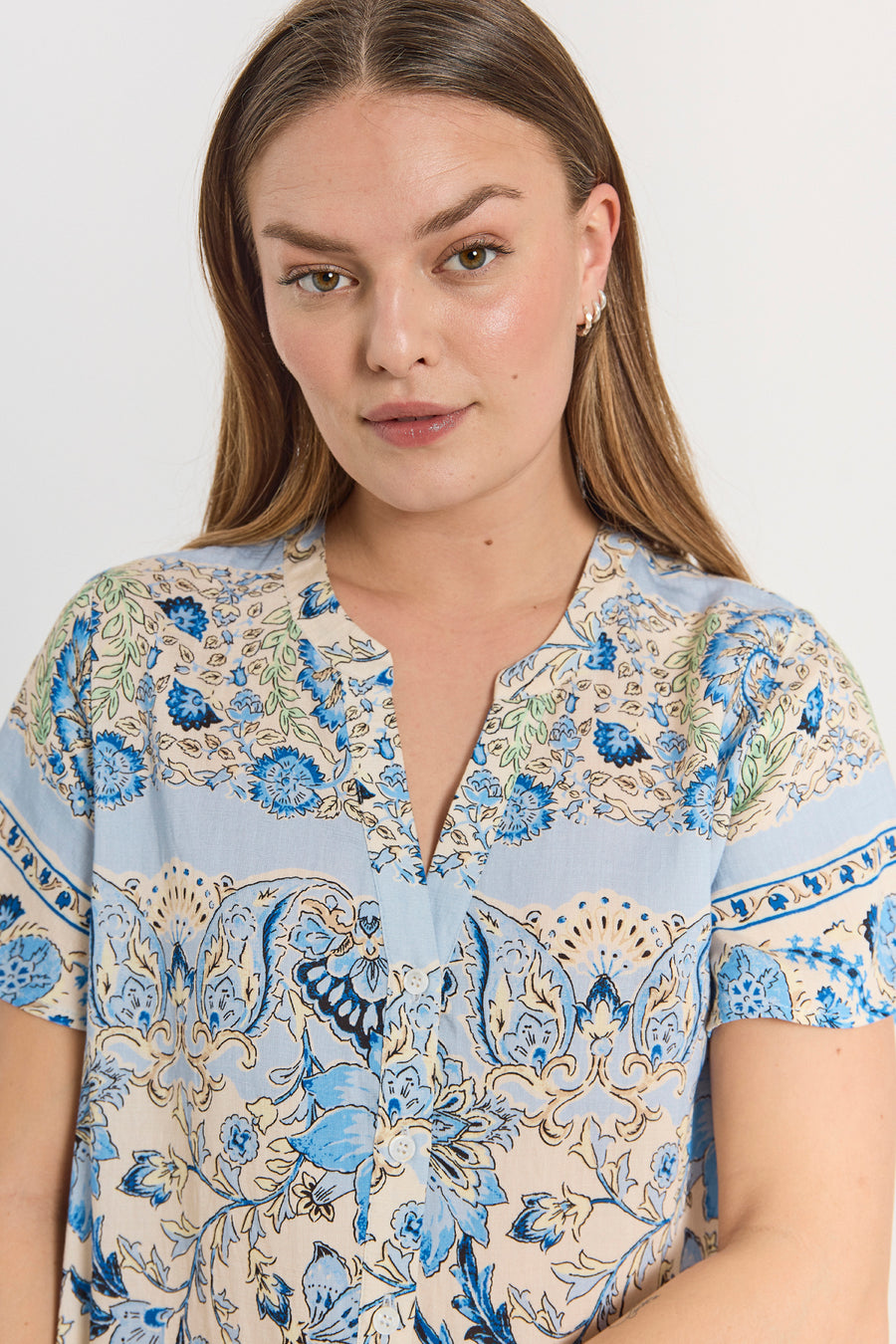 FQLISA - DRESS WITH PRINT - BLUE