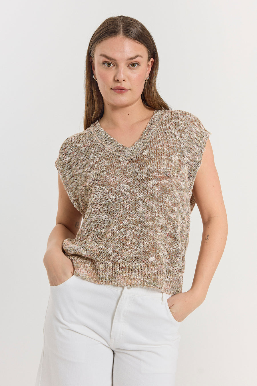 FQBALTER - KNITTED WAISTCOAT - GREEN